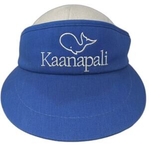 Texace Visor Blue White OS Whale Kaanapali Hawaii Hat Made in USA Adjustable